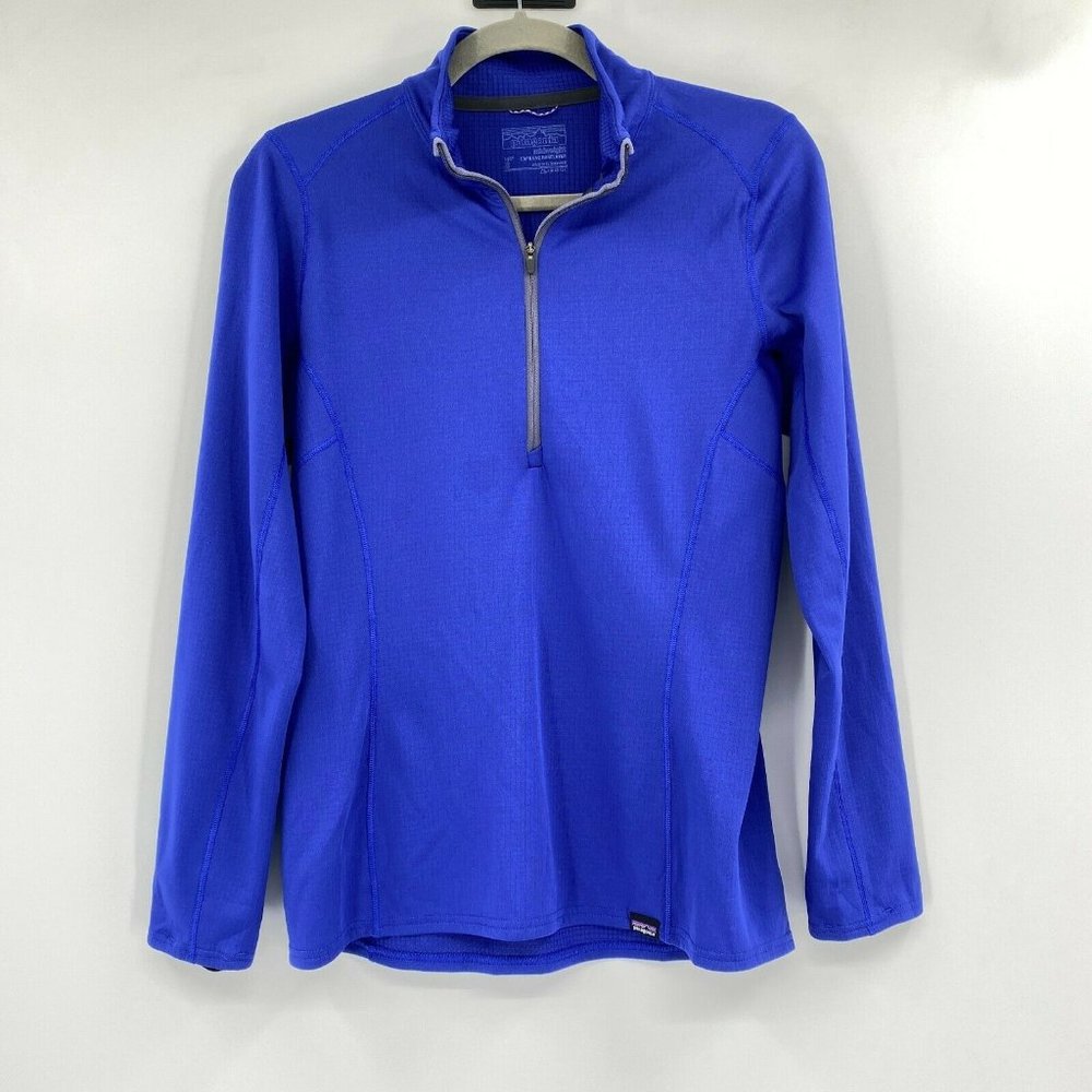 Patagonia Midweight Capilene Baselayer 1/2 Zip Pullover Shirt Blue Women's Small